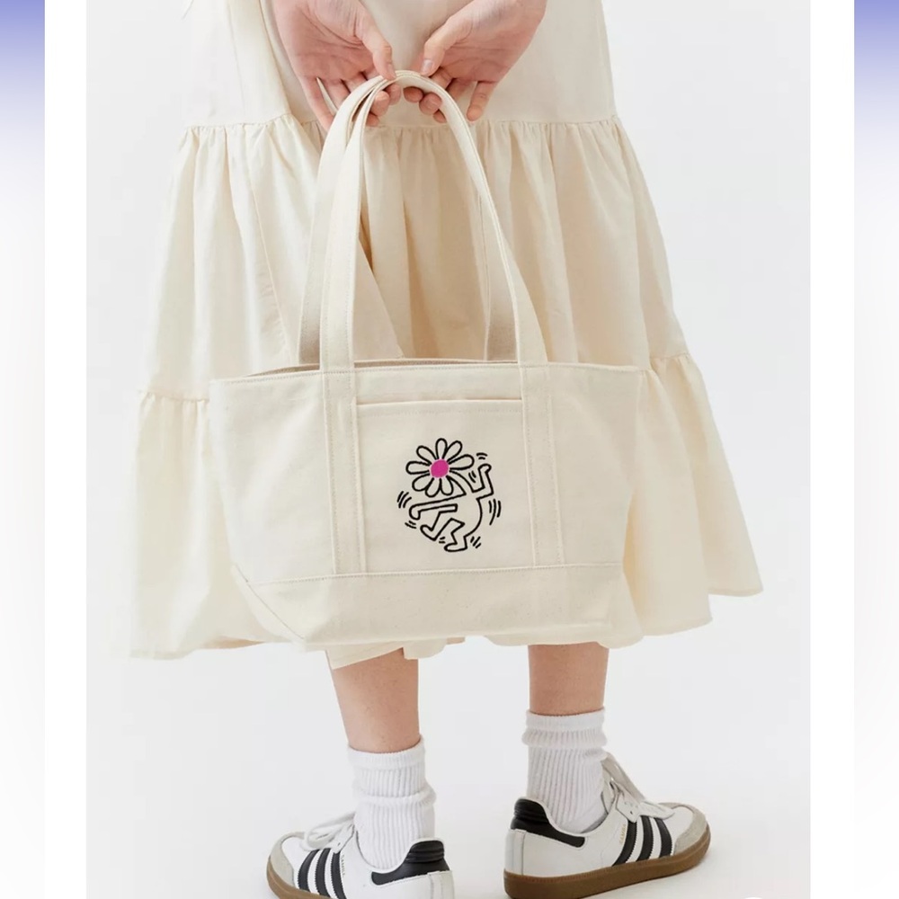 BAGGU X Keith Haring Limited Edition Small Cotton Canvas Tote Bag NWT
